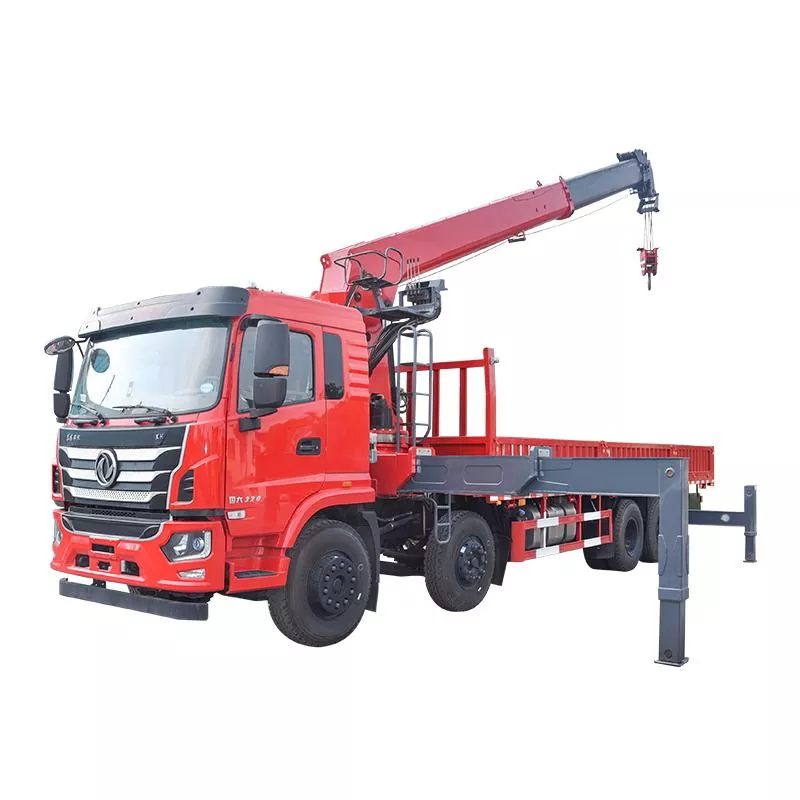 Semirimorchio con gru montata su camion a trave dritta